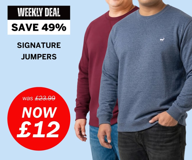 Signature Jumpers Now £12 More Colour Options.